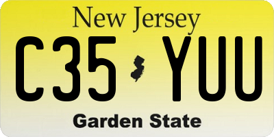 NJ license plate C35YUU