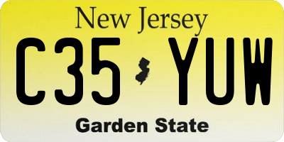 NJ license plate C35YUW
