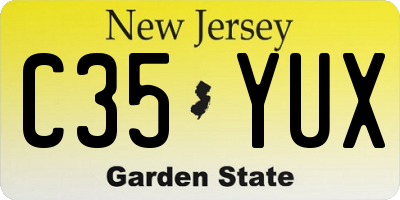 NJ license plate C35YUX