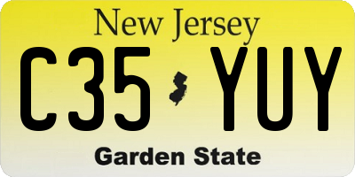 NJ license plate C35YUY