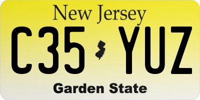 NJ license plate C35YUZ