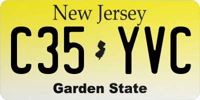 NJ license plate C35YVC