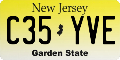 NJ license plate C35YVE