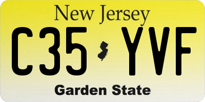 NJ license plate C35YVF
