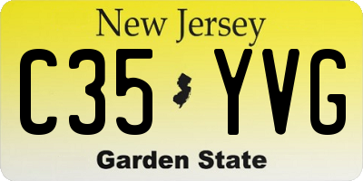 NJ license plate C35YVG
