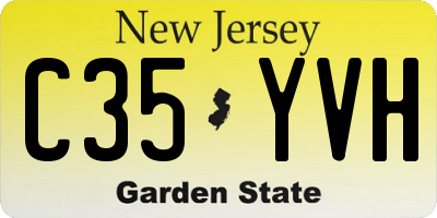 NJ license plate C35YVH