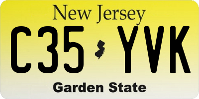 NJ license plate C35YVK