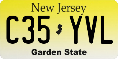 NJ license plate C35YVL