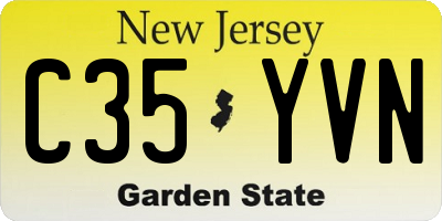 NJ license plate C35YVN