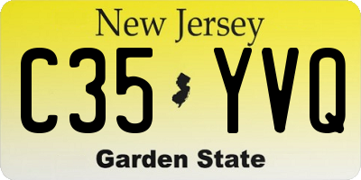 NJ license plate C35YVQ