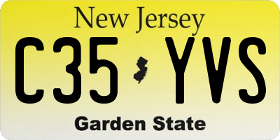 NJ license plate C35YVS