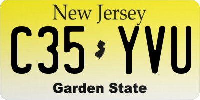 NJ license plate C35YVU