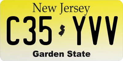 NJ license plate C35YVV