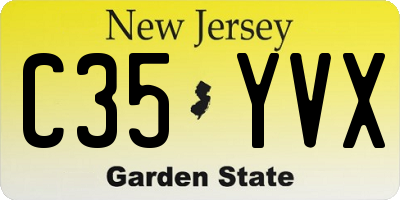 NJ license plate C35YVX