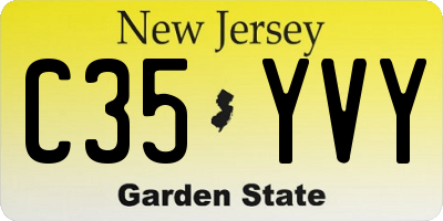 NJ license plate C35YVY