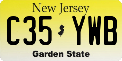 NJ license plate C35YWB