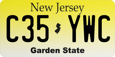 NJ license plate C35YWC