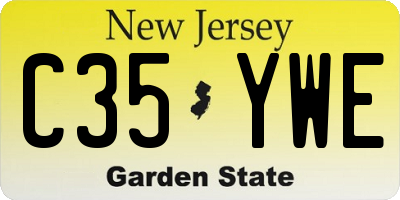 NJ license plate C35YWE