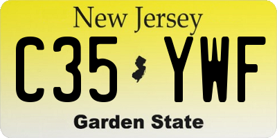 NJ license plate C35YWF