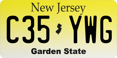 NJ license plate C35YWG