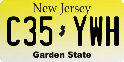 NJ license plate C35YWH