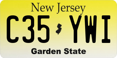 NJ license plate C35YWI