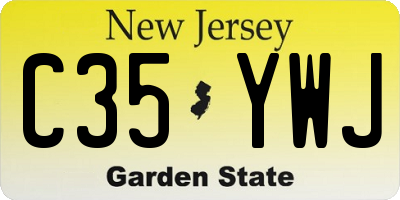 NJ license plate C35YWJ