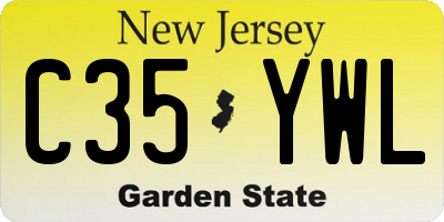 NJ license plate C35YWL