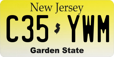 NJ license plate C35YWM