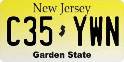 NJ license plate C35YWN