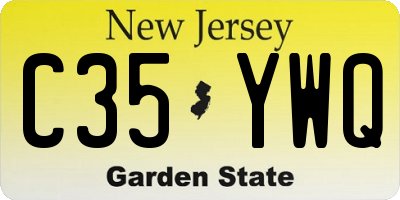 NJ license plate C35YWQ