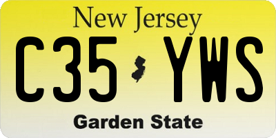 NJ license plate C35YWS
