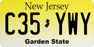 NJ license plate C35YWY