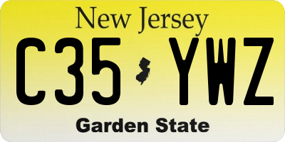NJ license plate C35YWZ