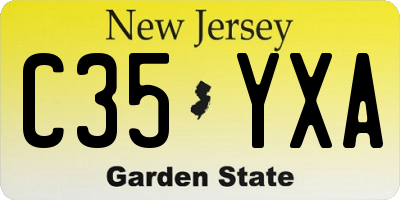 NJ license plate C35YXA