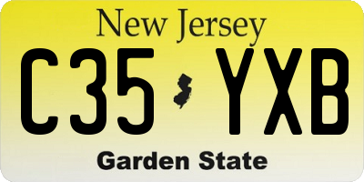 NJ license plate C35YXB