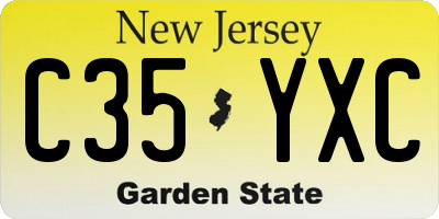 NJ license plate C35YXC