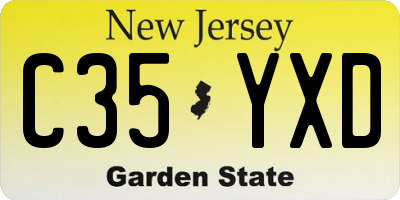 NJ license plate C35YXD