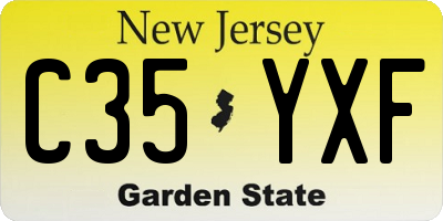 NJ license plate C35YXF