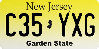 NJ license plate C35YXG
