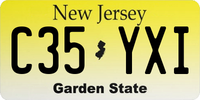 NJ license plate C35YXI