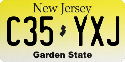 NJ license plate C35YXJ