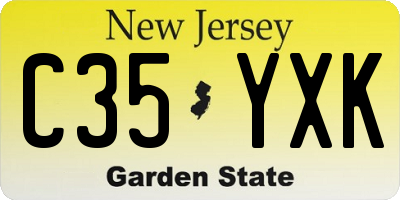 NJ license plate C35YXK