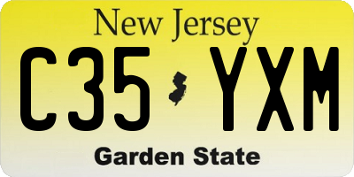 NJ license plate C35YXM