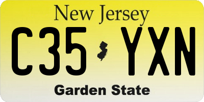 NJ license plate C35YXN