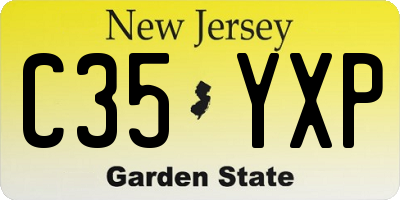 NJ license plate C35YXP