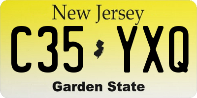 NJ license plate C35YXQ