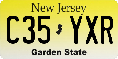 NJ license plate C35YXR