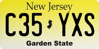 NJ license plate C35YXS