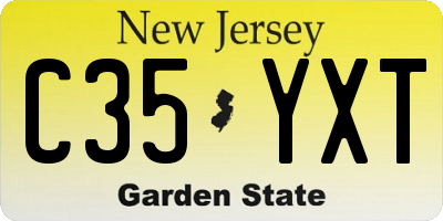 NJ license plate C35YXT